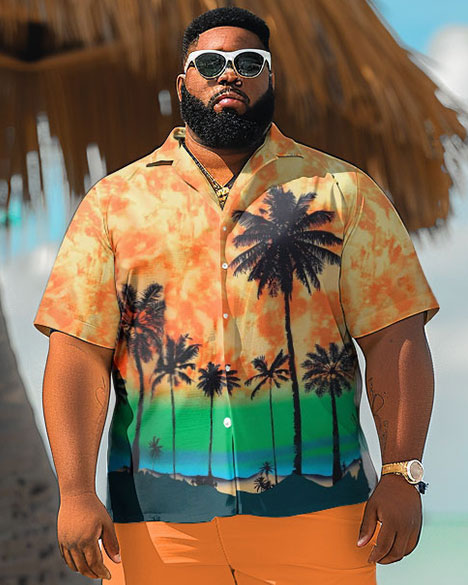 Big & Tall Hawaiian Graphic Jeans for big men view 3