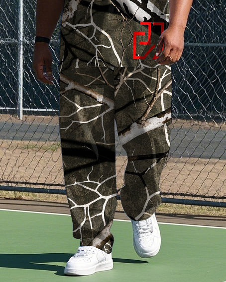 Big & Tall Graffiti T-Shirt Pants Set for big men view 3