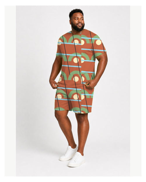 Big & Tall Desert Mirage Digital Print T-Shirt and Shorts Set Set