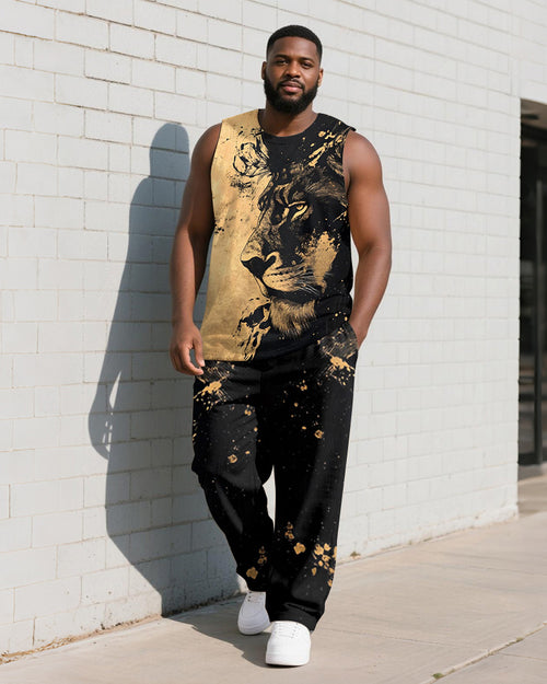 Big & Tall Graphic Vest Pants Set for big men view 1