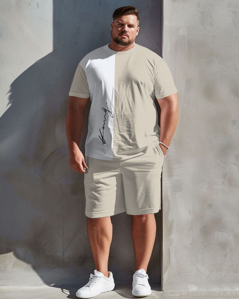 Big & Tall Graphic T-Shirt Shorts Set for big men view 2
