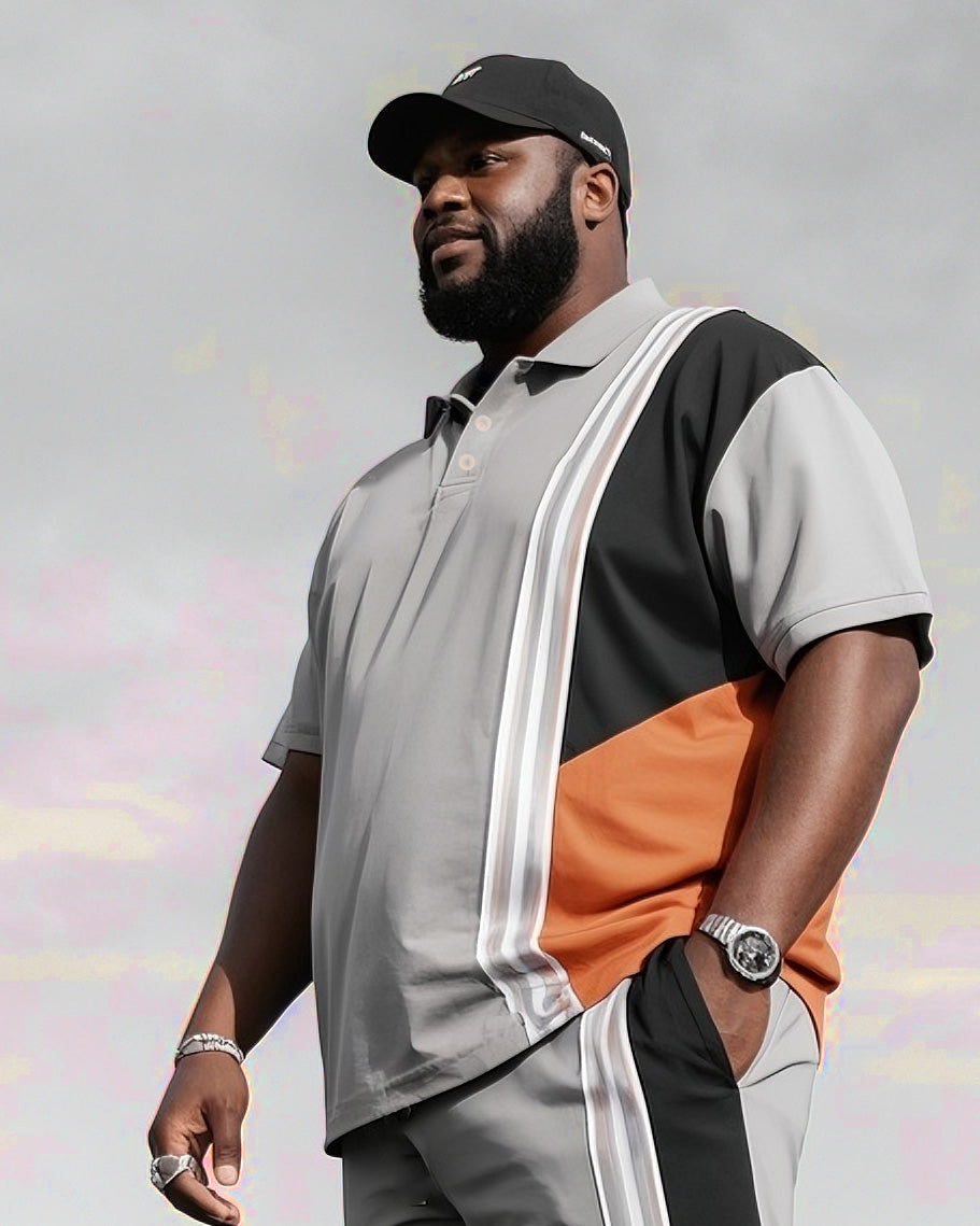 Big & Tall Gray Striped Jeans for big men view 2