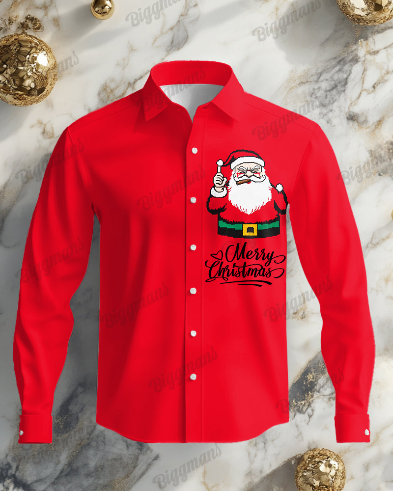 Big & Tall Red Graphic Long Sleeve Shirt for big men view 3