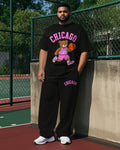Big & Tall Graphic Athletic T-Shirt Pants Set for big men view 1