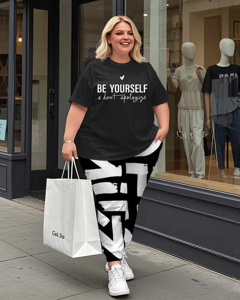 Big & Tall Graphic T-Shirt Pants Set for big men view 1