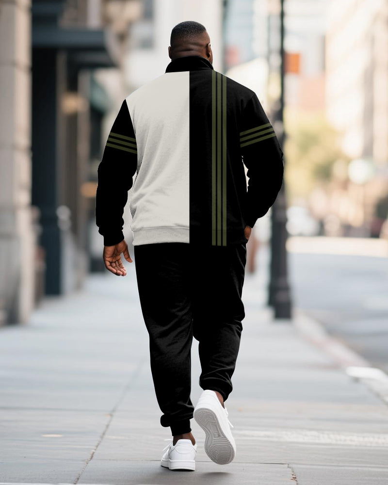 Big & Tall Colorblock Striped Two-piece Set for big men view 6