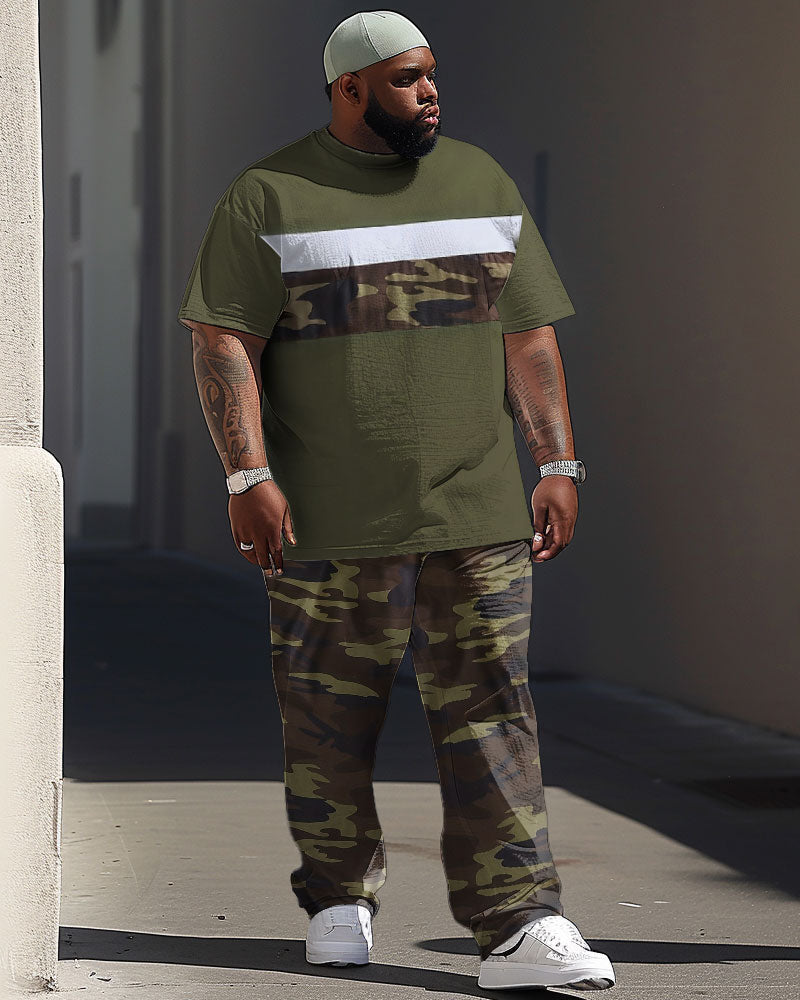 Big & Tall Colorblock Camouflage Streetwear Tank Top for big men view 1