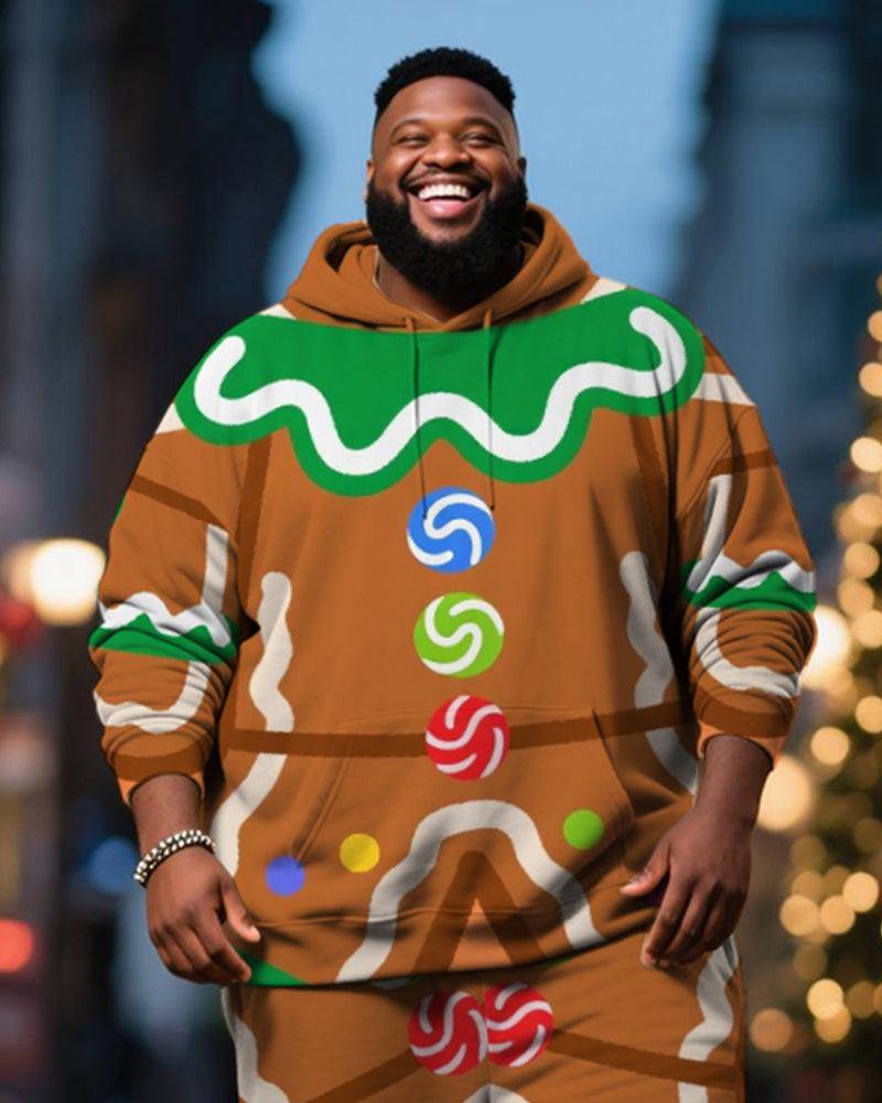 Big & Tall Streetwear Hoodie Sweatpants Set for big men view 2