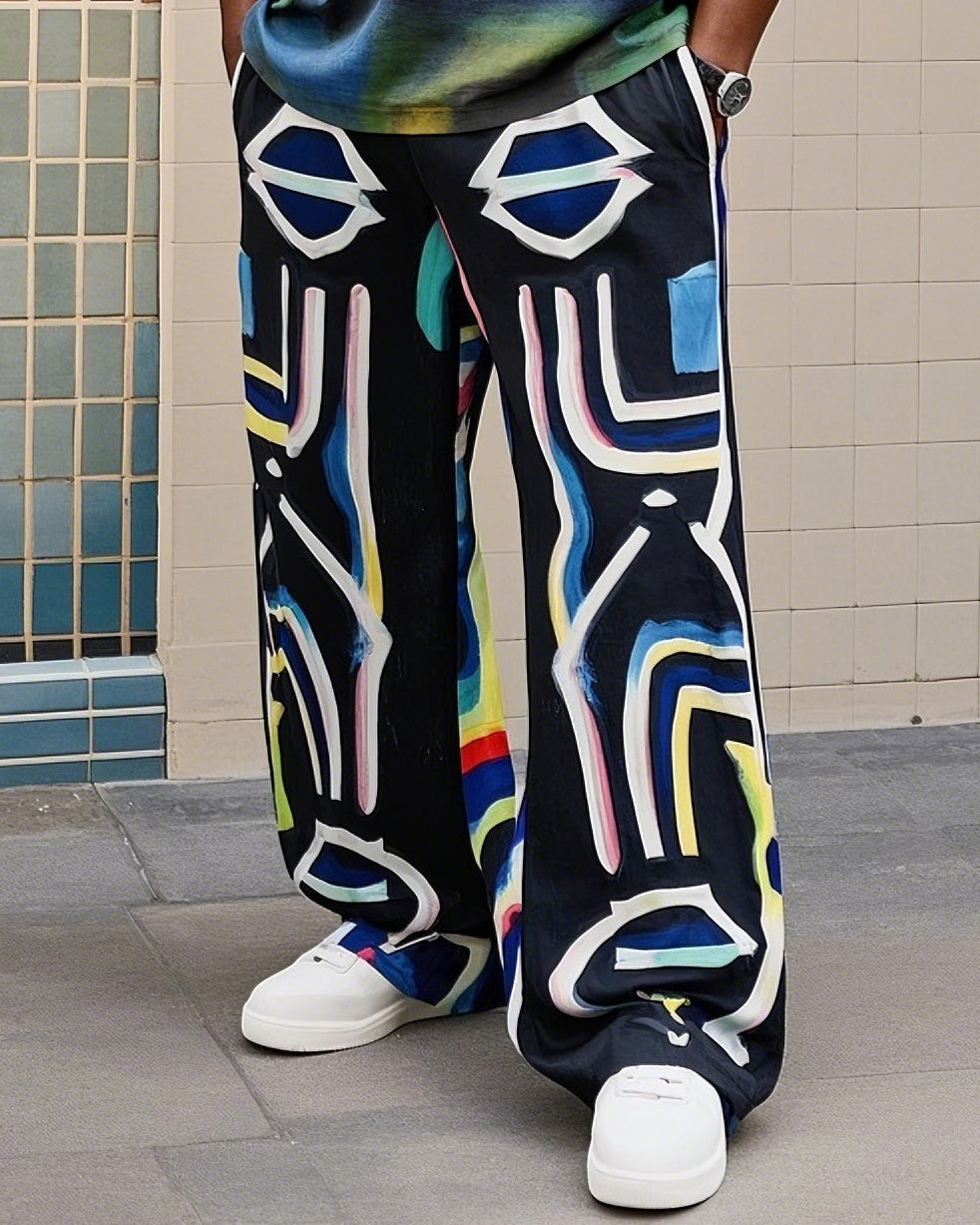 Big & Tall Gradient Vest Pants Set for big men view 3