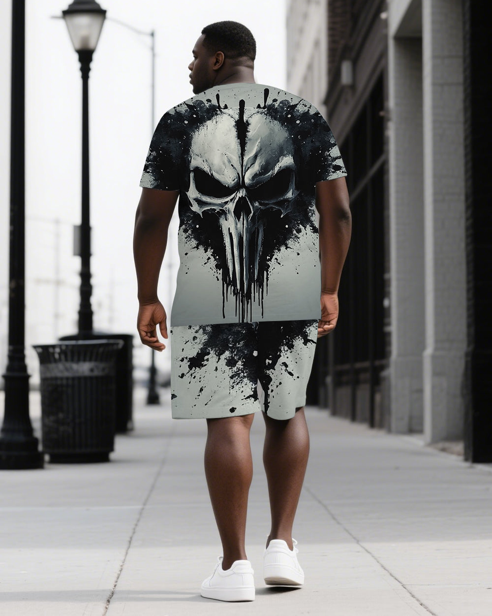 Big & Tall Skull Two-piece Set for big men view 1
