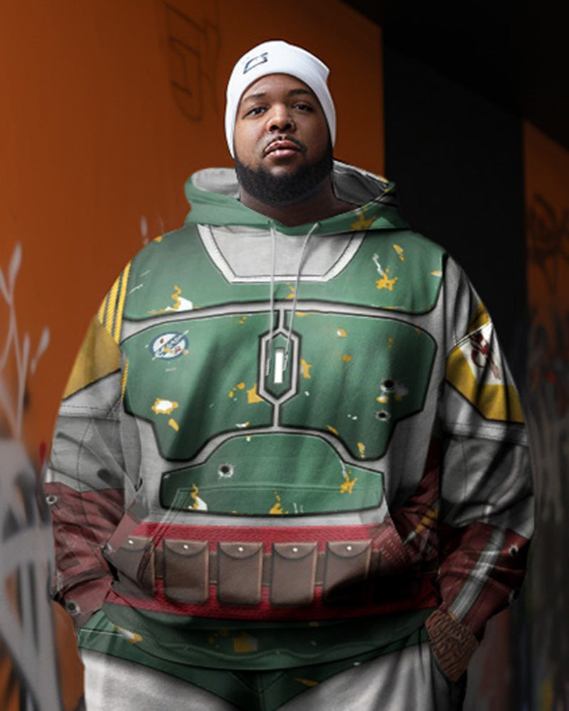 Big & Tall Geometric Hoodie Sweatpants Set for big men view 2