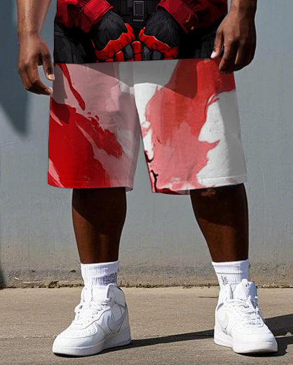Big & Tall Streetwear T-Shirt Shorts Set for big men view 3