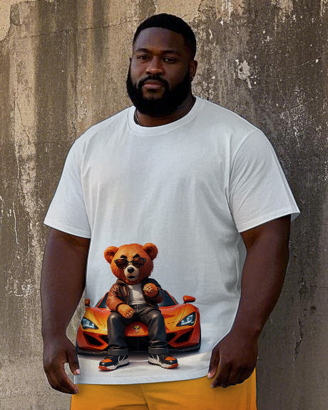 Big & Tall Gradient Athletic T-Shirt Shorts Set for big men view 2