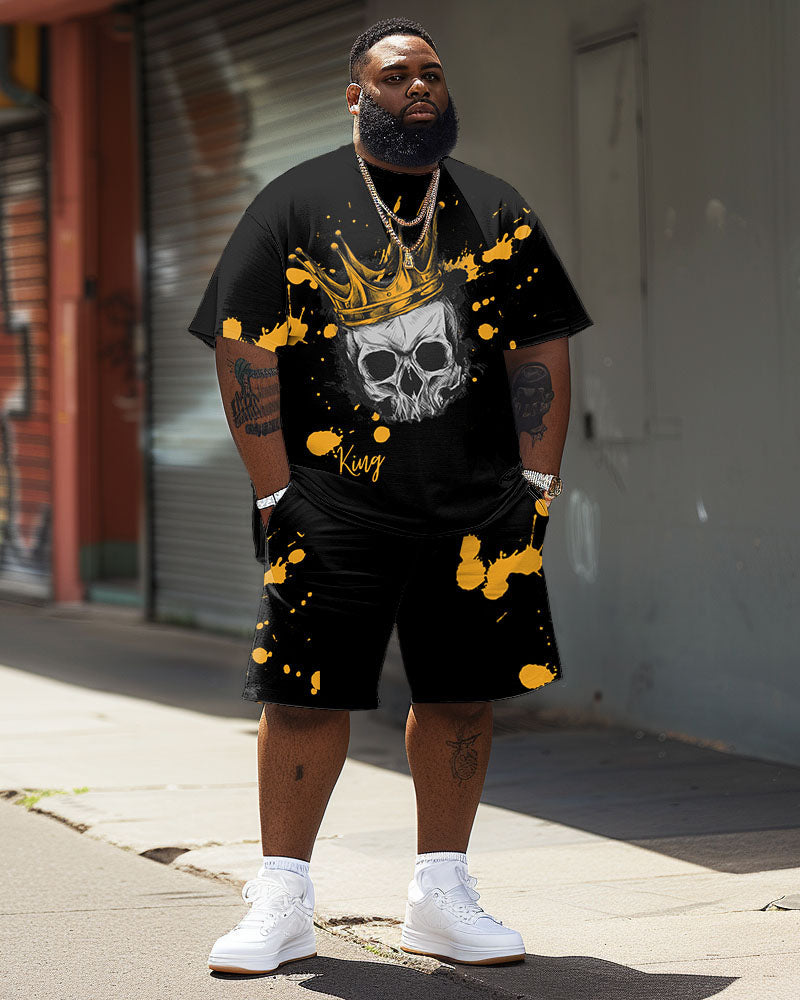 Big & Tall Graphic Graffiti T-Shirt Shorts Set for big men view 2