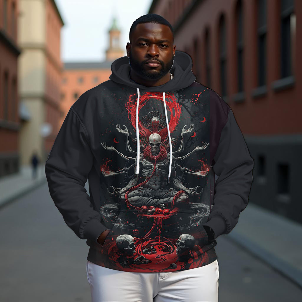 Big & Tall Graphic Streetwear Skull Hoodie for big men