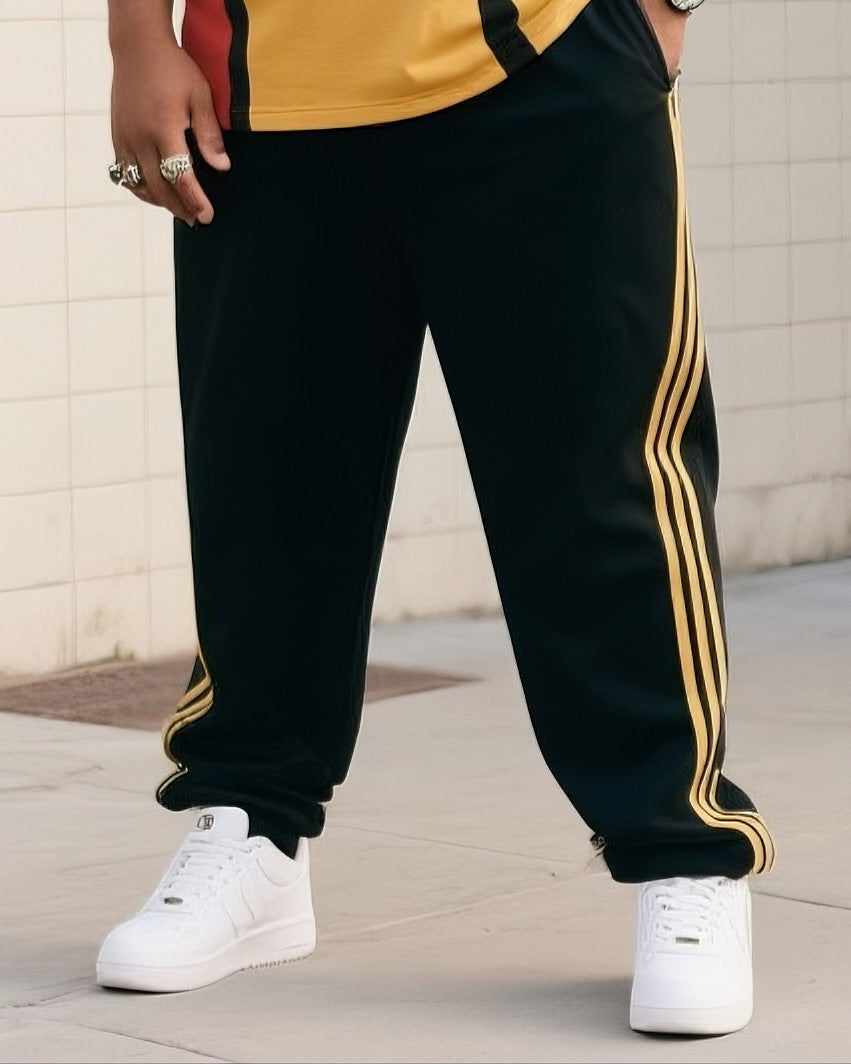 Big & Tall Striped T-Shirt Pants Set for big men view 3