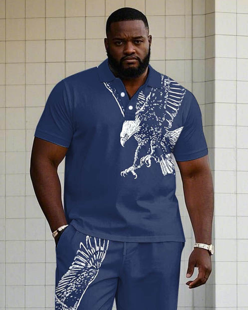 Big & Tall Graphic Polo Pants Set for big men view 2