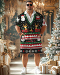 Big & Tall Streetwear T-Shirt Shorts Set for big men view 1