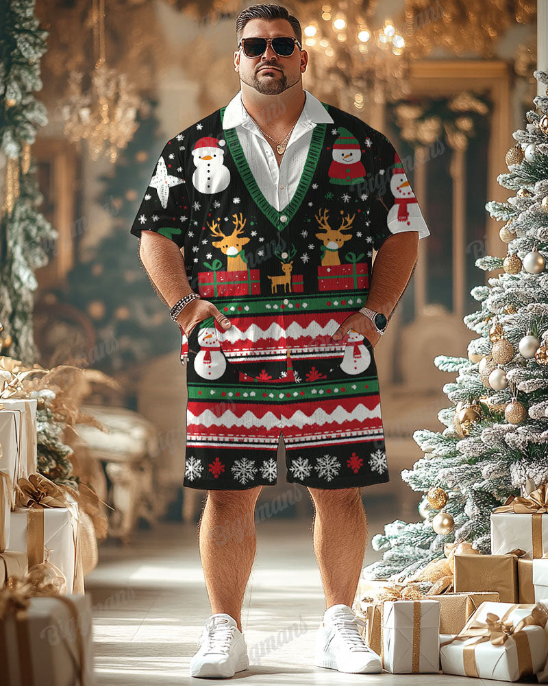 Big & Tall Streetwear T-Shirt Shorts Set for big men view 1