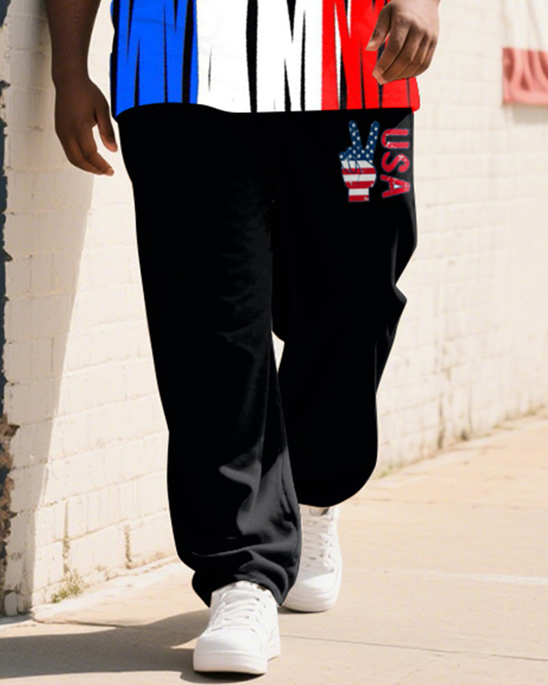 Big & Tall Graffiti T-Shirt Pants Set for big men view 3