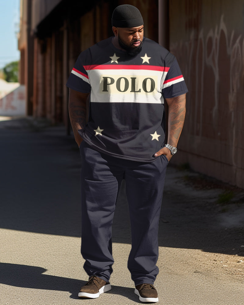 Big & Tall Athletic T-Shirt Pants Set for big men view 1