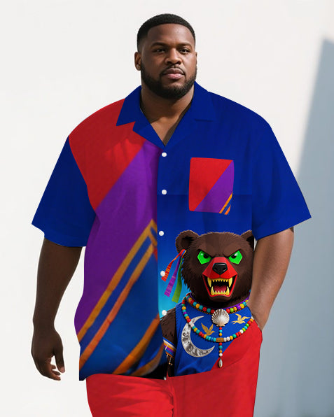 Big & Tall Colorblock T-Shirt Pants Set for big men view 2