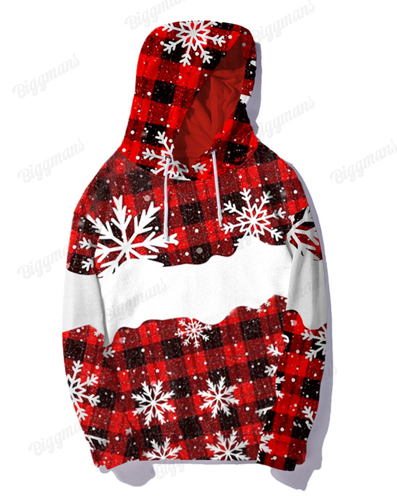 Big & Tall Plaid Hoodie Sweatpants Set for big men view 4