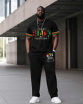 Big & Tall Black Graphic Two-piece Set for big men view 1