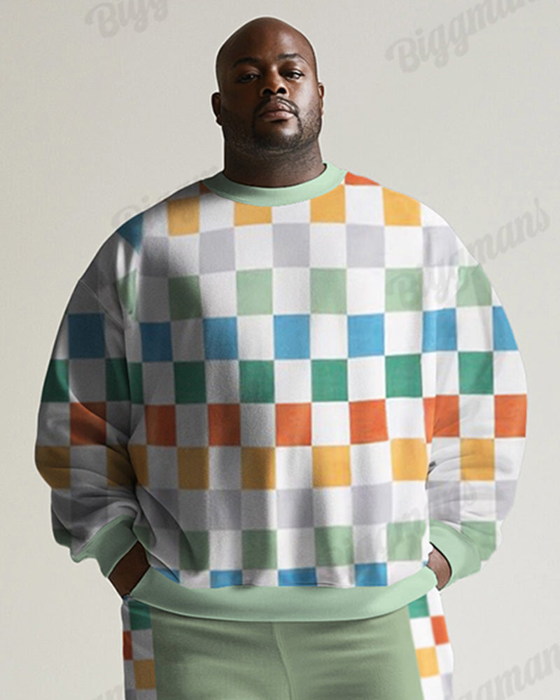 Big & Tall Green Graphic Two-piece Set for big men view 2
