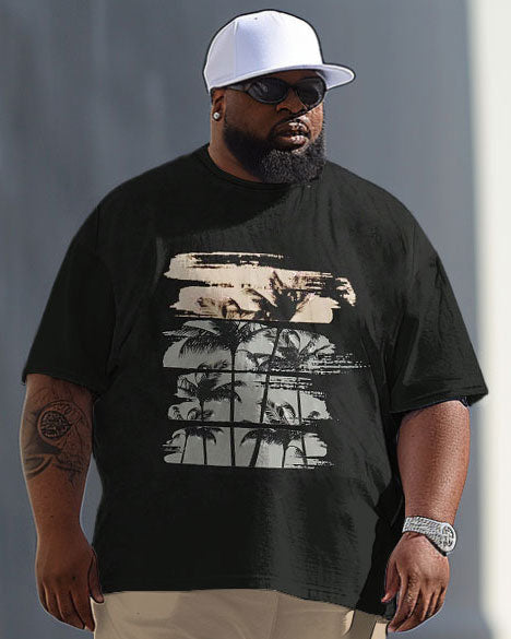 Big & Tall Hawaiian Graphic T-Shirt Pants Set for big men view 2