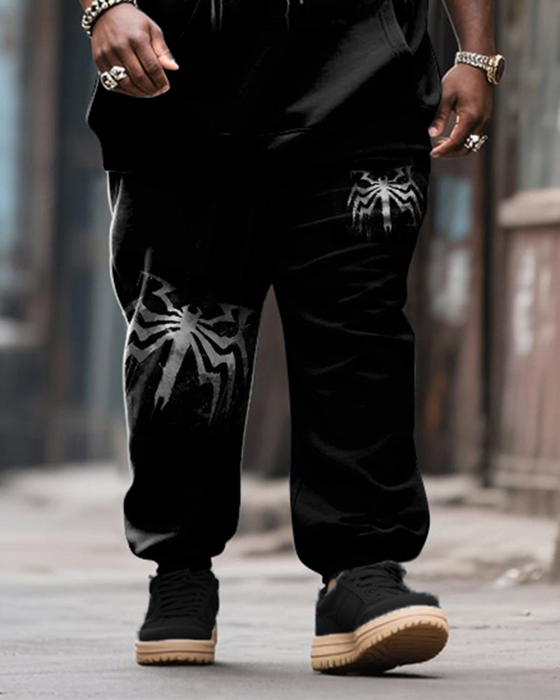 Big & Tall Graphic Graffiti Hoodie Sweatpants Set for big men view 3