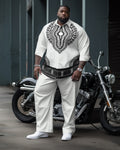 Big & Tall Black White Two-piece Set for big men view 1