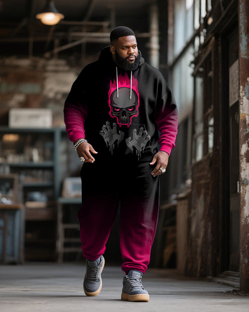 Big & Tall Gradient Graphic Hoodie Sweatpants Set for big men view 1