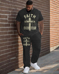 Big & Tall Graphic T-Shirt Pants Set for big men view 1