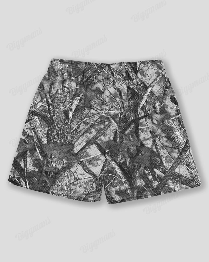 Big & Tall Graphic Camouflage Athletic Shorts for big men view 3