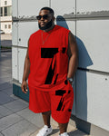 Big & Tall Red Graphic Tank Top for big men view 1