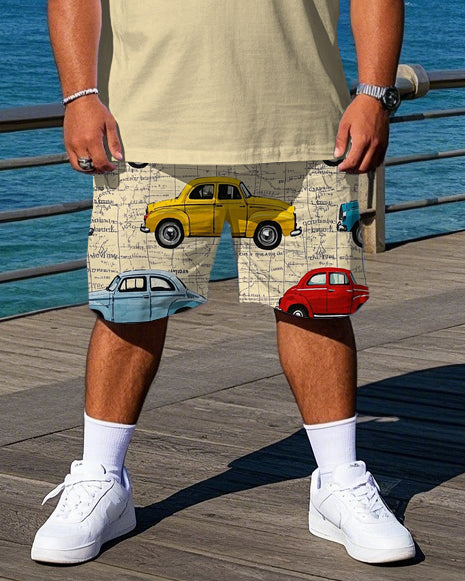 Big & Tall Streetwear Polo Shorts Set for big men view 3