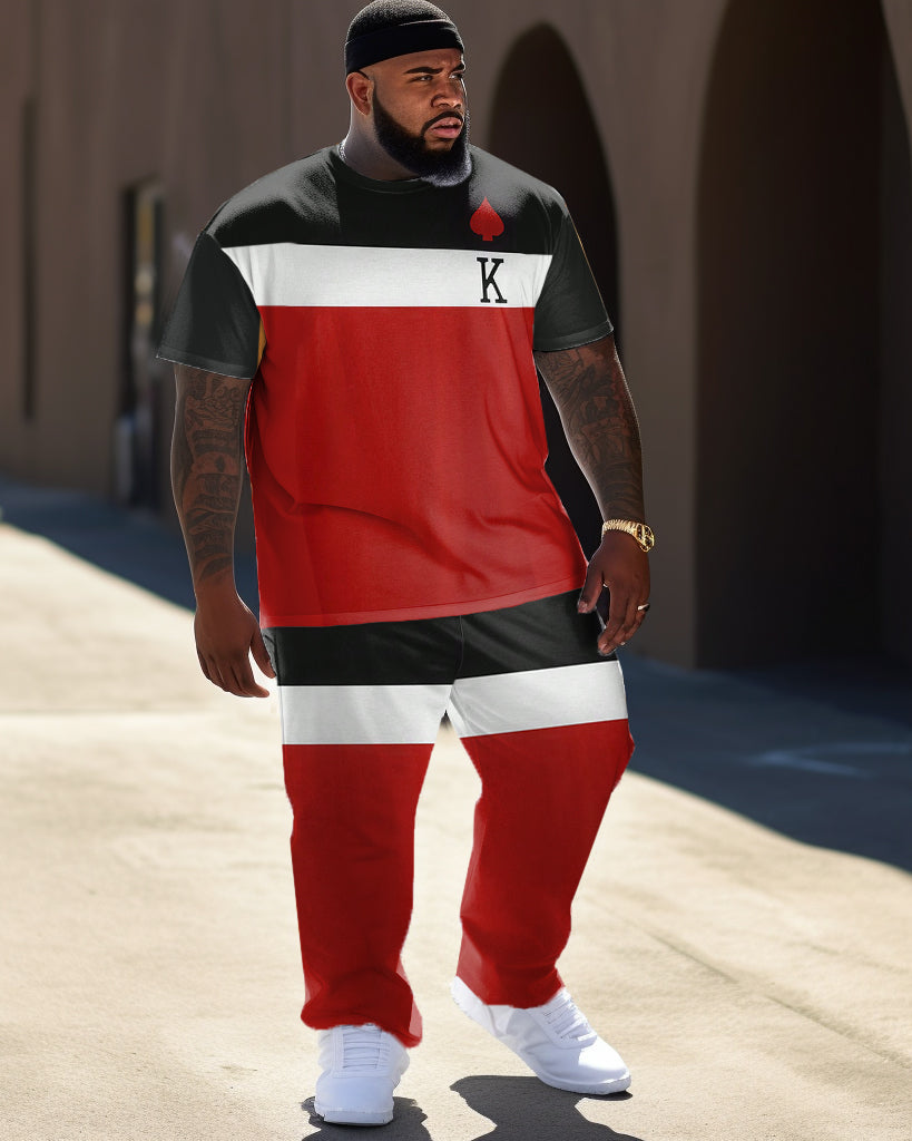 Big & Tall Graphic Streetwear T-Shirt Pants Set for big men view 1