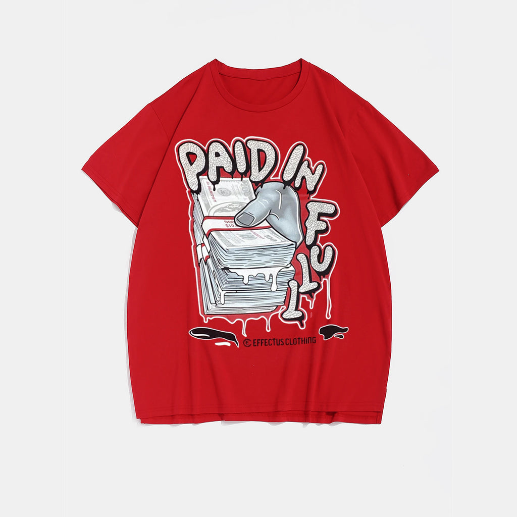 Big & Tall Red Graphic Streetwear T-Shirt for big men view 2