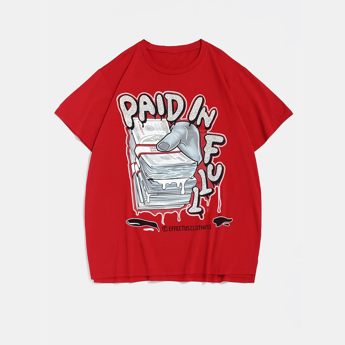 Big & Tall Red Graphic Streetwear T-Shirt for big men view 2