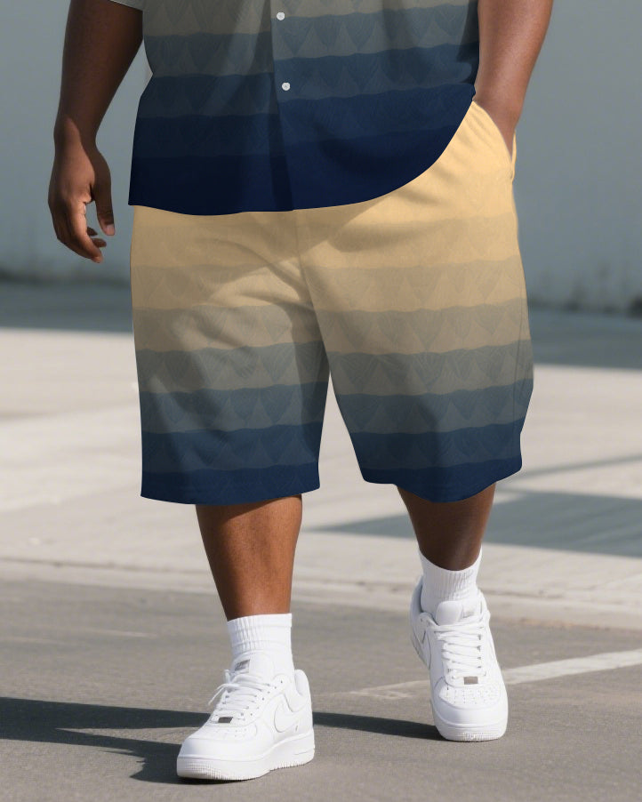 Big & Tall Gradient T-Shirt Shorts Set for big men view 3