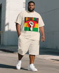 Big & Tall Juneteenth T-Shirt Shorts Set for big men view 1
