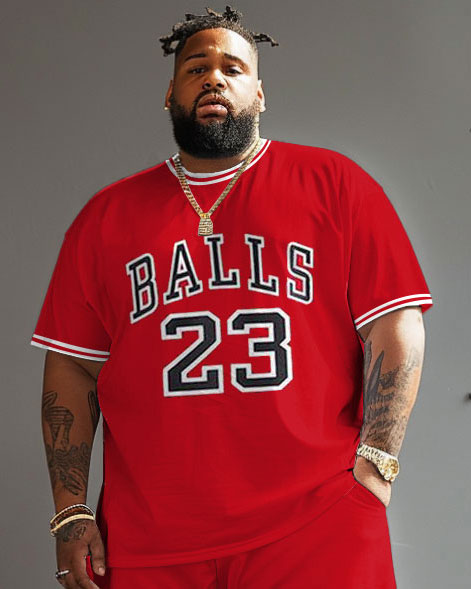 Big & Tall Graphic T-Shirt Shorts Set for big men view 2