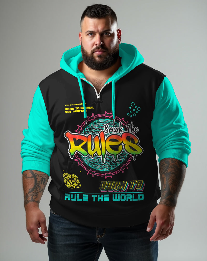 Big & Tall Graffiti Streetwear Hoodie Sweatpants Set for big men view 2