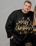 Big & Tall Black Graphic Two-piece Set for big men view 2