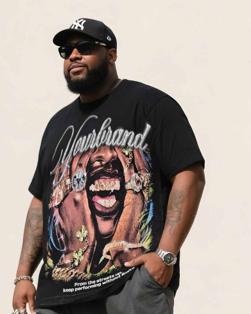 Big & Tall Streetwear T-Shirt Pants Set for big men view 2