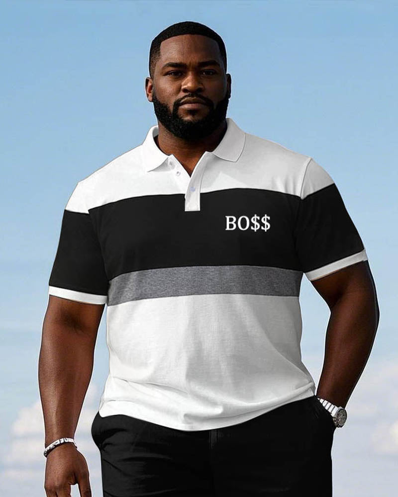 Big & Tall Black White Patchwork Jeans for big men view 2