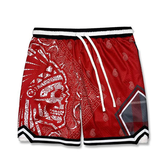 Big & Tall Streetwear Skull Athletic Shorts for big men