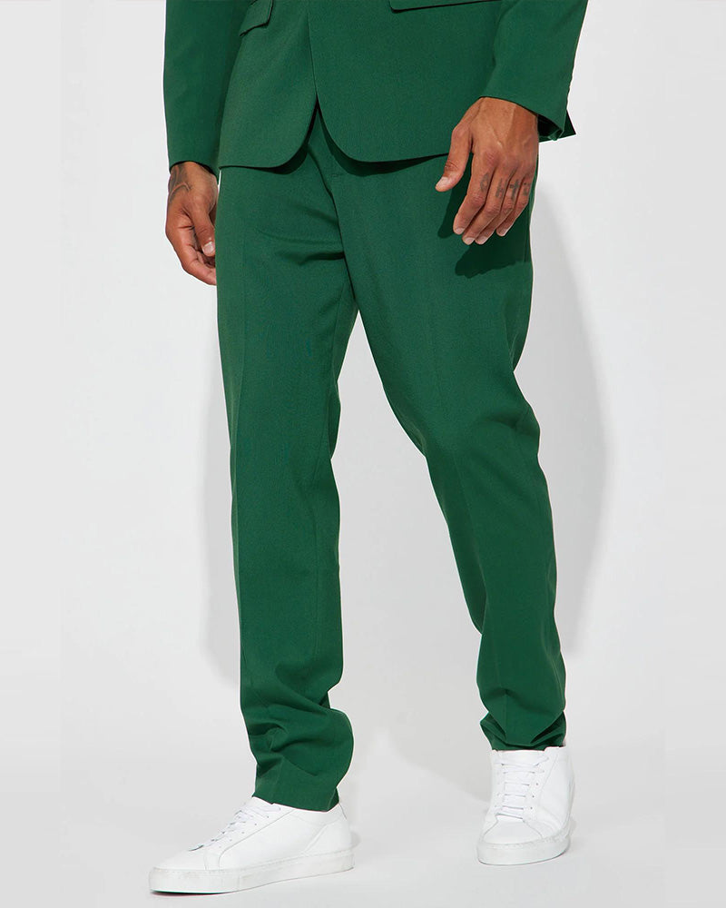 Big & Tall Solid Color Business Casual Two-piece Set for big men view 5