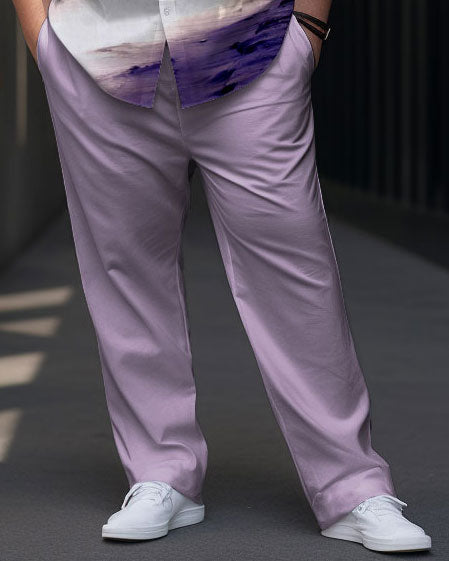 Big & Tall Gradient T-Shirt Shorts Set for big men view 3